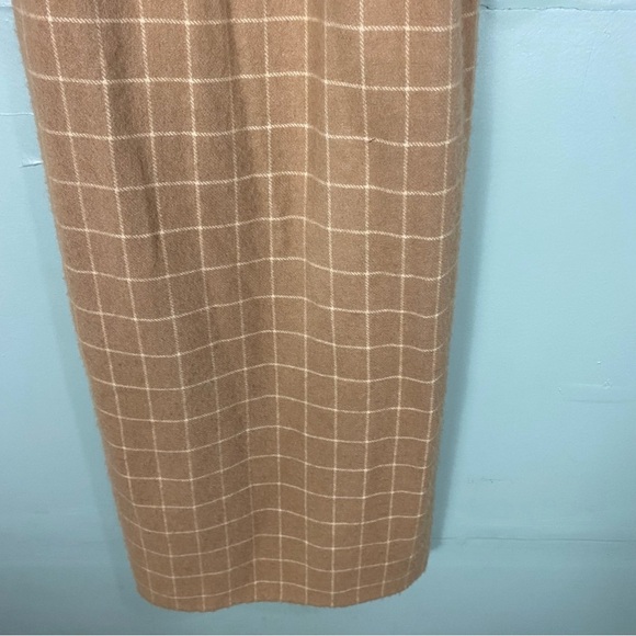 Ralph Lauren Purple Label Plaid Tan Camel Color Cashmere Duster Robe 8 Sweater - Picture 10 of 14